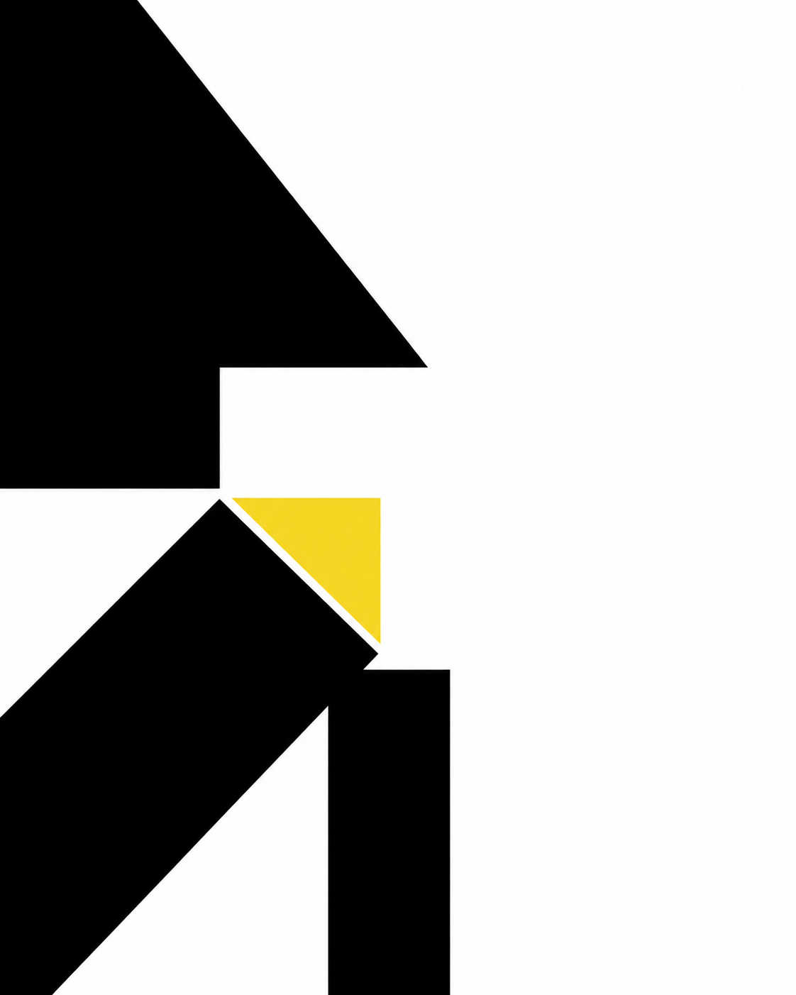 Abstract black and yellow geometric artwork